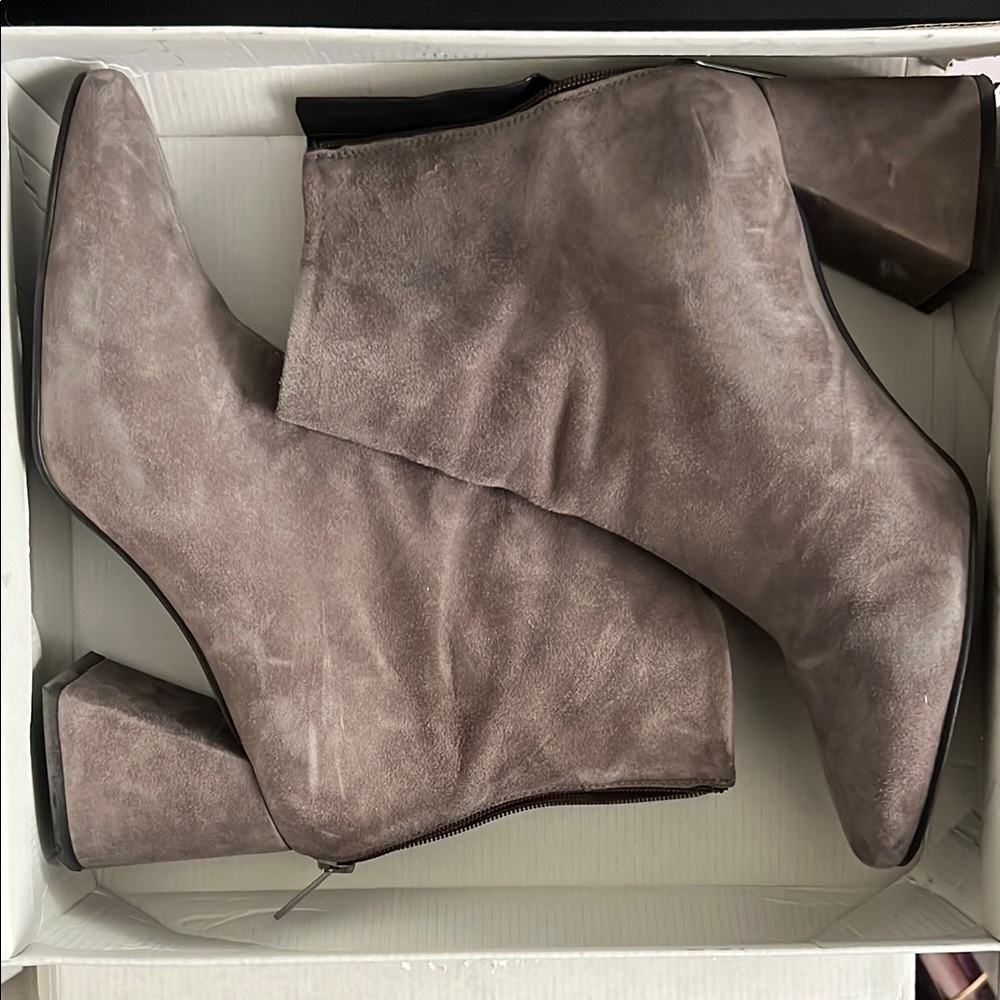 Elegant Taupe Ankle Boots (Never Worn)